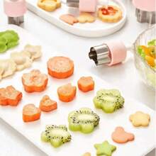 5 PCs Stainless Steel Fruit & Vegetable Cookie Cutters, Include Stamping Mold And Butterfly Design, Suitable For Kitchen Baking And DIY Creative Lunchbox Decoration Kit
