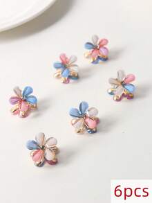 3/5/6 件水晶发夹，花朵图案，迷你仿水晶爪夹，甜美风格，适合女士和女孩发饰，发夹，发夹，发夹，接发夹，秋冬发饰，适合女士度假装扮
