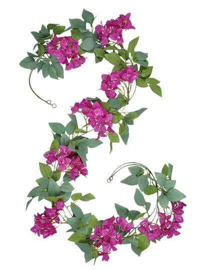 1/2PCS Bougainvillea Artificial Flower Vine Silk Plum Green Leaf Hanging Plant Vine Used For Room Anniversary, Wedding Birthday, Wall Arch Home Decoration