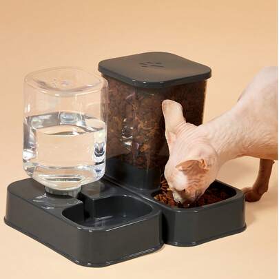 PETSIN 宠物喂食器和饮水器套装，1200ml 自动饮水器和 0.75kg 喂食器，可单独使用，自动补充，易于清洁，适用于猫、狗、兔子、松鼠和其他中小型宠物