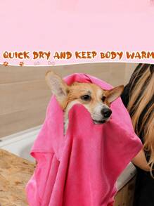 2 pièces/1 pièce Super douce serviette de séchage pour chien en microfibre, serviette de bain absorbante rapide pour toilettage des animaux de compagnie, convient aux petits et moyens chiens