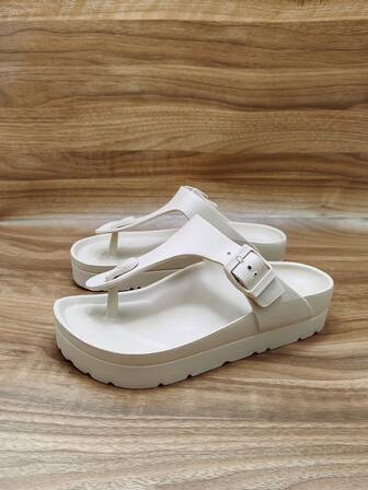 女士加大码防水防滑透气人字拖厚底平底凉鞋