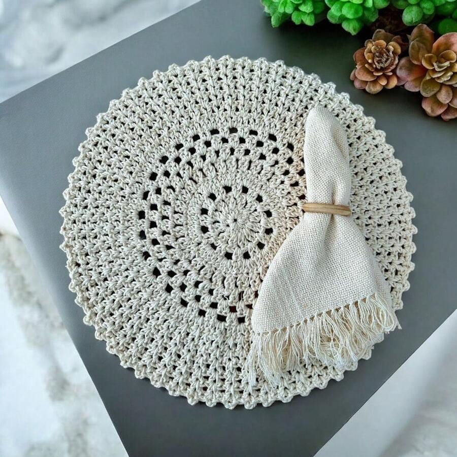 Sousplat Vezinho Placemat 38cm Handmade Crochet