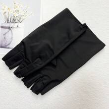 1 Pair Summer Women's Half Finger Outdoor Sports Gloves, Extended Wrist Design, Ultra-Thin Elastic Breathable Quick Dry Fabric