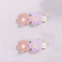2pcs Cute Fabric Sunflower Hair Clips, Handmade Floral Bangs Hair Accessories, Sweet & Stylish Side Clips