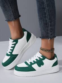 Neue Damen Lässig Sport Schuhe, Mehrfarbiges Patchwork, Große Größen 36-45, flache Schuhe, Damen Frühling Sommer weiße Sneaker, modisch vielseitig, leicht atmungsaktiv, Trainingsschuhe, Schulanfang