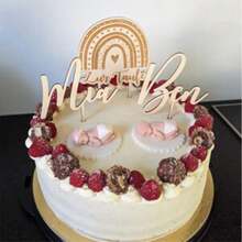 Topper personalizado de acrílico para tartas para el Día de la Madre, cumpleaños, boda, ceremonia de graduación - Nombre