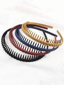 3 pezzi Fasce per capelli intrecciate versatili e semplici con denti, cerchietti per capelli antiscivolo per lavare il viso, trucco, fermagli per frangia, accessori per capelli, fasce per capelli, cerchietti, fasce a zig-zag, per uso domestico, cura della pelle