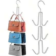 1pc 360 Degree Rotatable Metal Purse Hanger Organizer For Closet - Keep Purses Visible And In Good Condition