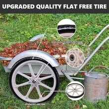 Flat Free Tire & Wheel Set 3/4" & 5/8" Bearing, Ideal Replacement For Rubbermaid Wheelbarrow, Lawn & Garden Carts - Grey - View 3