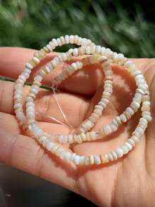 3-4mm Natural Seashell Beads, Colorful Disc Shaped Spacer Beads For DIY, 1 Strand Of Approx. 220pcs High Quality Shell Beads, Suitable For Making Bracelets, Necklaces, Earrings And Jewelry Accessories
