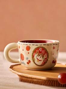 1 pieza Taza de cerámica vintage con diseño de gato, linda taza decorativa de café para uso doméstico, agua, leche, avena, té, jugo, desayuno, adecuada para cafetería, hogar, restaurante, fiesta, regalo de vuelta a la escuela