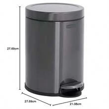 Stainl Steel Round StepOn Trash Can For Home And Bathroom 1.6 Gallon Charcoal - Charcoal - View 8