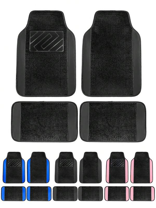 4 pièces/2 pièces Tapis de sol pour voiture - Tapis de voiture universel, tapis de protection automobile, tapis de sol pour voiture, tapis de sol pour la première rangée, tapis de sol pour la deuxième rangée, ensemble complet de tapis antidérapants avant et arrière pour la protection de l'intérieur, accessoires intérieurs de voiture, pour voitures, SUV, camions