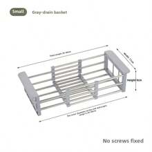 RVS hangende afdruiprek, verstelbare multifunctionele afdruipmand, keuken gootsteen organizer rek, ABS antislip uitbreidbare opbergplank