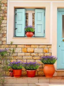 10/22pcs Artificial Monkey Grass And Lavender Plants, UV-Resistant Fake Green Shrub Plants Decoration For Outdoor Hanging Planters, Home Garden, Aesthetic Room Decor - View 6