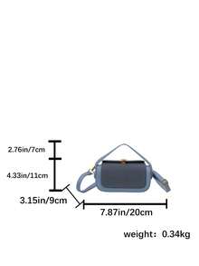 Blue Women's Fashion Oblique Shoulder Square Box Bag, Elegant Minimal Design, Large Capacity - Baby Blue - View 8