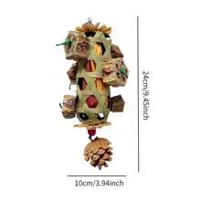 Parrot Hanging Bite Wooden Colorful Shredding Crinkles Parrot Chew Toys Natural Foraging Sola For Conures Cockatiels Parakeets