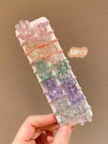 10pcs Cute Cartoon Hair Ties/Scrunchies For Girls