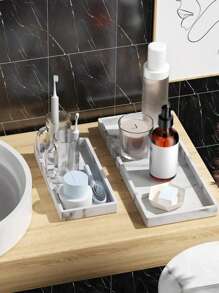 1pc/2pcs Rectangular Silicone Jewelry Tray, Bathroom Vanity Countertop Decoration Organizer Tray, Suitable For Bathroom Bathtub Placement, Perfumes, Aromatherapy, Kitchen Spice Bottle Rack, Jewelry Display Stand, Cosmetics & Skincare Glass Key Holder, Soap Dish, Sink Sponge Storage, Bathroom Cabinet, Bathroom Accessories, Home Decor Bathroom Decor Fall Decor Back To School