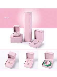 1pc Elegant Velvet Jewelry Box For Organizing Bracelets, Rings, Pendants, Earrings, And Necklaces, Perfect For Home And Travel, Ideal Valentine's Day Gift, Thoughtful Back To School Present, Stylish Storage Solution For Holiday Celebrations And Special Occasions, Enhance Your Jewelry Collection With This Chic Organizer - Pink - View 4