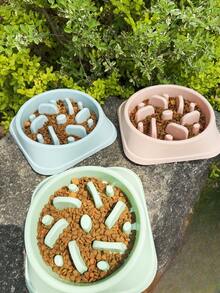 超大容量宠物慢食碗，防噎慢食设计，彩色狗粮水碗，宠物喂食用品