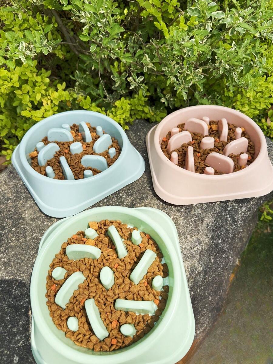 超大容量宠物慢食碗，防噎慢食设计，彩色狗粮水碗，宠物喂食用品
