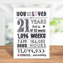 1pc 18th/21th/30th Funny Birthday Card - Super Cute 18th/21th/30th Birthday Gifts For Her, 18th/21th/30th Birthday Decorations For Women Men, Dirty 18th/21th/30th Birthday Decorations For Her Him - Includes 18th/21th/30th Years Loved Card & Envelope - Multicolor - View 6