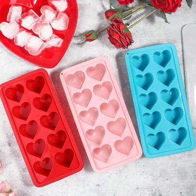 1pc Heart-Shaped Ice Cube Tray, Multifunctional For Pudding, Candy, Whiskey, Kitchen Accessory, Party Supplies, Easy Release Cupcake Mold, Kitchen Tool
