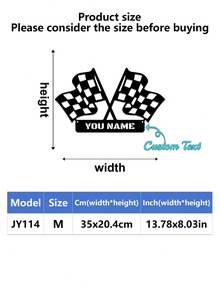1pc Personalized Black & White Checkered Racing Flag - Custom Name, Home Decor Art Piece, Suitable For Race Car Party Decoration, Sports Event Decoration, Racing Themed Party, Birthday Party, Ideal Personalized Gift For Friends, Family, Dad, Mom, Room Decoration, Bedroom Decor, Home Decor, Wall Art - Black - View 12