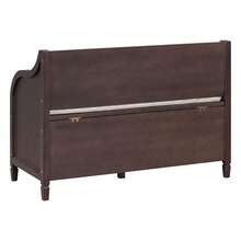 MERAX Storage Bench Wooden Entryway Benches With Shoe Cabinets Under Seat And Safety Hinge Multifunctional Storage Bench For Entryway, Foyer (Espresso + Beige) - Espresso + Beige - 查看 10