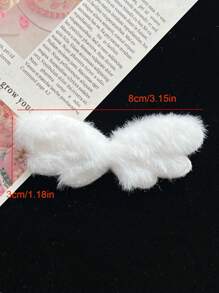 30pcs White Plush Angel Wing Cake Topper Decoration Accessory