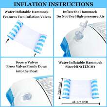 1pc Inflatable Adult Pool Float, Multifunctional Water Hammock Floating Chair