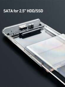 UnionSine 透明 2.5 英寸 SATA III HDD/SSD 外壳 - USB 3.0 外置硬盘盒，即插即用，旧硬盘复兴，免工具安装，便携，适用于笔记本电脑/台式机 - 白色 - 查看 2