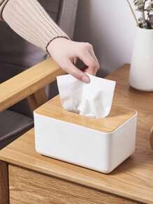 1pc Multi-Function Tissue Storage Box, Modern Plastic Tissue Box Cover Holder For Home