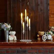 1/4pcs Acrylic 5-Arm Candle Holder, Metal 5-Arm Candle Holder, Transparent Candle Holder Center Decor Suitable For Wedding, Living Room, Dining Table, Christmas Decoration, Valentine's Day/New Year Gift