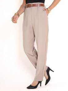 TAILORED TWILL PANTS, Basic Social Women's Fashion, COD 102 - 奶油色 - 查看 3