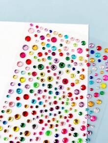 1入組彩色 3D 化妝和塗鴉貼紙，適合化妝派對，臉部/頭髮/指甲/節日裝飾 - 彩色 - 查看 4