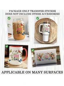 4pcs/Set UV DTF Transfer Stickers, Flamingo & Pineapple Pattern Design Decals, DIY Waterproof Transfer Stickers For Cups, Mugs, Glass, High Quality, Waterproof & Scratch-Resistant
