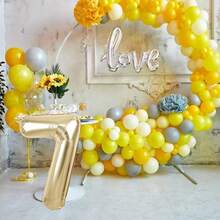 40 Inch Gold Letter&Number Balloons,32 Inch White Number Balloons,Party Ballon Large Letter Balloon Aluminum Foil For Birthday Wedding Anniversary Party Decorations - Multicolor - View 8