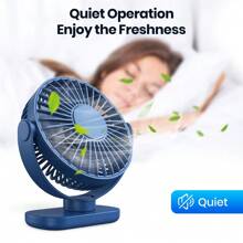 TOPK TOPK Mini USB Desk Fan, 360° Rotation 3 Speeds With Powerful Airflow, Stylish Design Brushless Motor High-Quality Construction Portable Personal Cooling Fan For Bedroom Home Office Desktop Travel