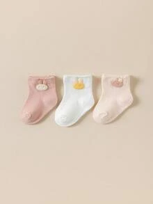 1 Pair Cute Cartoon Rabbit/Carrot/Bear/Animal Hand-Made 100% Polyester Children Socks, Comfortable Casual Fashion Socks For Baby 0-4 Years Old, Suitable For Spring, Summer, Autumn And Winter - Multicolor - View 14