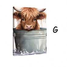 1/3pcs Interesting Animal Bathroom Wall Arts Canvas Posters, Optional Frame Hanging For Bathroom And Home Decoration ,Wall Art With Frame - Multicolor - View 25