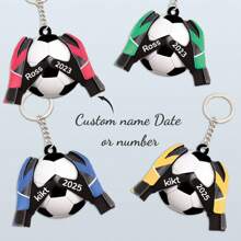 1pc Customized Acrylic Football Sports Design Keychain, Fashion Gift For Sports Fan, Friend, Lover, Family, Daily, Memorial, Holiday, Father's Day Gift