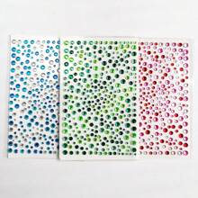 Nayiben 3 piezas de pegatinas de strass rosa, azul y verde, decoración de fiesta, pegatinas de maquillaje 3D para el cabello, la cara, las uñas, regalo de vuelta al colegio