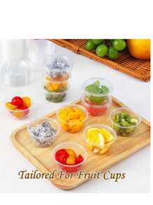 50pcs/100pcs 120ml Transparent Lid Cups, Portion Cups With Lids - Leak-Proof, Stackable, Suitable For Dips, Sauces, Fruits, Lunches, Iced Coffee, Smoothies, Milkshakes And Any Cold Beverages, Ideal For Wedding Parties, New Year Celebrations - No Power Needed, Halloween, Christmas