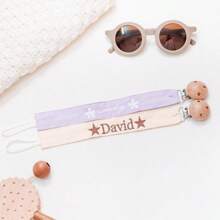 1 pieza Clip de chupete bordado personalizado, Portachupetes para recién nacido, Clips de chupete personalizados, Clips de chupete con nombre personalizado, Regalos para baby shower, Multifuncional, Ornamental, Letra, Elegante, Moderno, Colorido, Lindo, Adorable, Casual, Personalizado, Único, Ideal para regalos para él, Ideal para regalos para ella