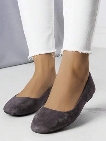 Jules Basics Grijze ImitatieBallerina Casual Buiten Bruiloft Feest Kantoor Buiten