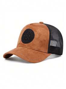 1 bucă șapcă hip hop din piele intoarsa pentru bărbați la modă, căciulă de soare unisex ajustabilă pentru iubitorii de dragoste cu litere în gradient, ocazională, de baseball, pentru exterior, călătorii, petrecere pe plajă, primăvară și toamnă