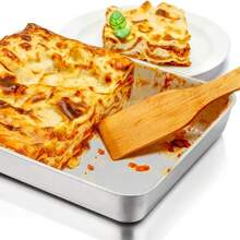 1 Stainless Steel Fresh-Keeping Box, Rectangular Baking Tray, Cake Baking Tools, With Or Without Lid - Suitable For Making Baked Cakes, Layer Cakes, Brownies, Marinated Meats, Fresh Fruit And Vegetable Trays, Outdoor Barbecue Trays, Grilled Fish Trays, Towel Display Trays, Refrigerator Storage Boxes, Biscuit Trays, Suitable For Toasters, Tiramisu Square Trays, Easy To Clean And Load-Bearing, Kitchen, Restaurant, Outdoor, Marinated Essential